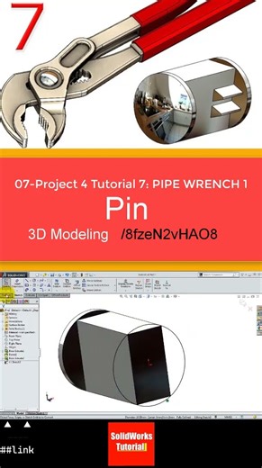 7- Project 4| Wrench 1 |SolidWorks Tutorial : Pin #3d #solidworks #tutorial #cad #design