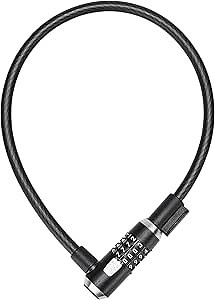 Kryptonite KryptoFlex Bike Lock Cable, 2FT/6FT/10FT Long 12mm Thick Heavy Duty Braided Steel Cable Anti-Theft Security Lock for Outdoor Equipment, Combination/Key Bike Lock