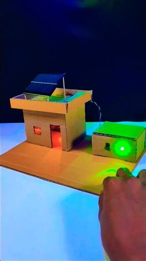 Solar panel house || with Cardboard Projects for 7th classes students #tech #viralshorts
