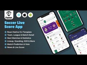 Soccer Live Scores App | React Native Mobile App Template | Teams, Scores, Matches, Stats, News.