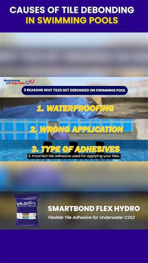Put an end to pool tile debonding and endless repairs Installing tiles in a swimming pool might seem straightforward—but it’s far from simple. Constant exposure to chlorine, saltwater, UV rays, and temperature fluctuations makes the pool environment extremely demanding. Over time, this can lead to a common and frustrating issue: tile debonding. Save yourself from frequent repairs by getting it right the first time. Watch this short video to understand the key causes of tile failure. For a detail