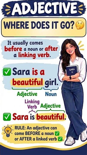 What is an adjective? Look at this sentence. #EnglishShorts #shorts
