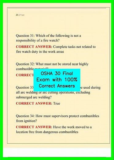 OSHA 30 Final Exam with 100% Correct Answers video