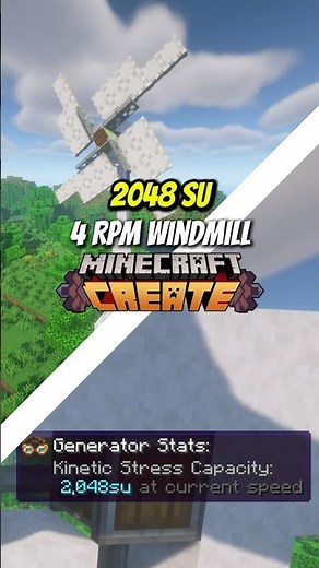 4 RPM Minecraft Create Windmill #createmod #minecraft