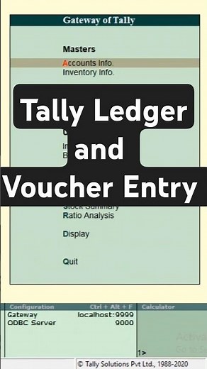 Tally Explained: Ledger & Voucher Entries Made Simple | Tally prime | tally erp 9 | #shorts