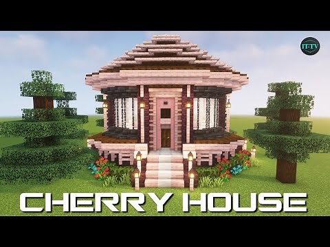 How To Build A CHERRY WOOD SURVIVAL HOUSE In Minecraft - TUTORIAL