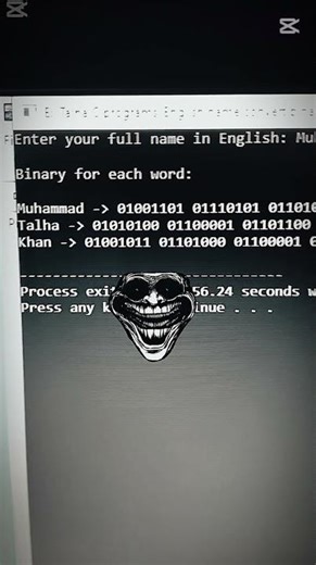 C++ program converts English name to binary number|Converts a paragraph into a binary number as well