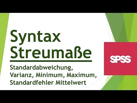 Streumaße im SPSS Syntax - Standardabweichung, Varianz, Min, Max, SE - Daten analysieren in SPSS(40)