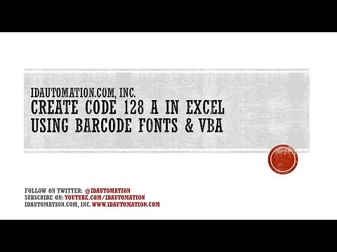 How to Create a Code128A barcode in Microsoft Excel using VBA