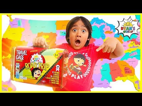 Ryan's Road Trip Going around the United States MAP Pretend Play!!!!