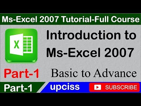 Ms Excel 2007 Tutorial Part 1