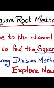 Square Root by Long Division Made Simple | Explore Now | Squares and Squares Roots |