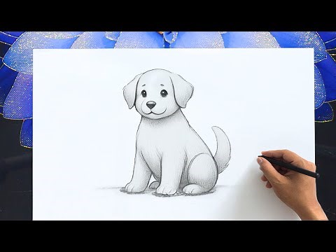 Dog Drawing very Easy 🐕 | Simple Dog with pencil