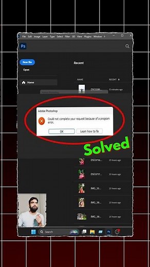 Fix Could not complete your request because of a program error photoshop #photoshop #problemsolving
