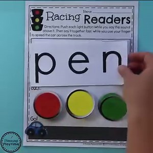 92K views · 1K reactions | Practice blending sounds to make words with this fun Racing Readers Game. https://planningplaytime.com/kindergarten-reading-practice/ | Planning Playtime - Learning Through Play | Facebook