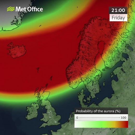 425K views · 1.8K reactions | The arrival of at least one Coronal Mass Ejection from the sun, brings the likelihood of enhanced geomagnetic activity over the next few nights. Aurora sightings are possible in northern areas of the UK, with a lower chance of glimpses as far south as the Midlands. | Met Office | Facebook