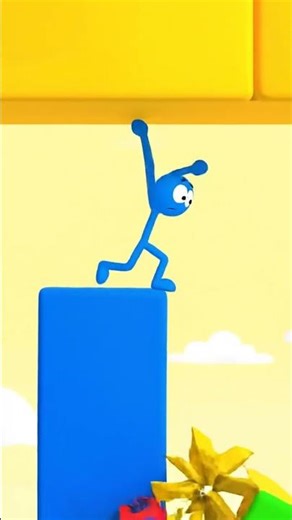 Blue Stickman's Hilarious Obstacle Course Fail & Win! 😂