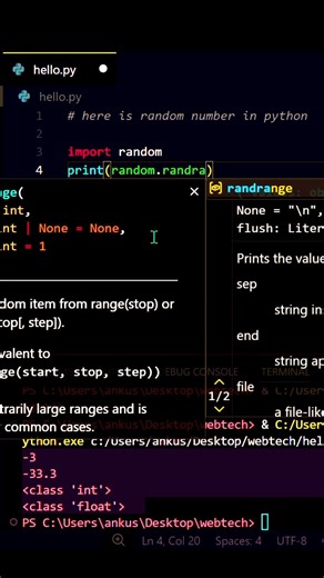 Python Random Number Trick You Should Know! 🤯 #shorts #youtubeshorts