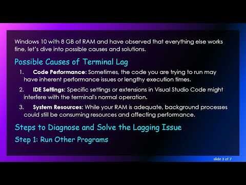 Resolving Visual Studio Code Terminal Lag When Executing Programs