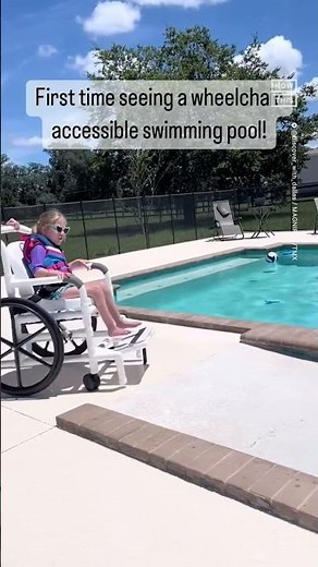 Young Girl Enjoys Pool at Wheelchair-Accessible Vacation Home