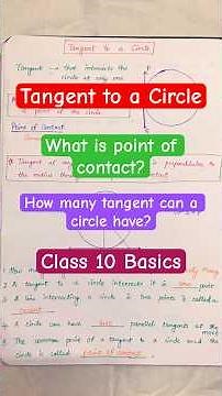 Tangent to a circle || Class 10 Basics || #youtubeshorts #class10maths #maths #circlesclass10