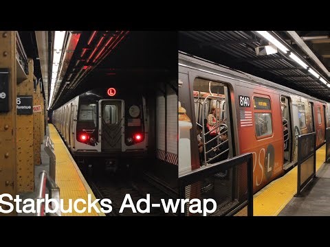 R143 Starbucks wrap on the L train @ 6th Avenue