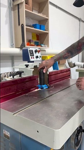 Lock miter bit set up 😤 #cabinetmaker #woodworking #wood