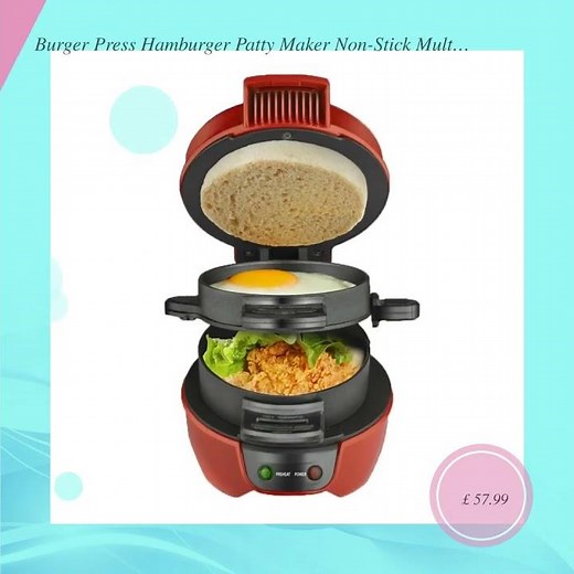 Burger Press Hamburger Patty Maker Non-Stick Multifunction Hamburger Omelette Steak Breakfast San...