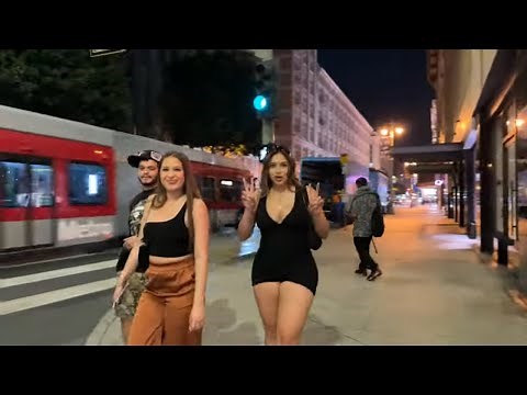 Explore The Exciting Nightlife Of Downtown Los Angeles Streets 4K