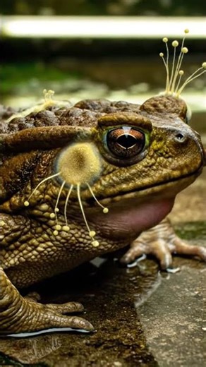 🍄 SHOCKING: Fungus EXPLODES from Cane Toad's Head! #fungi #toad #unbelievable