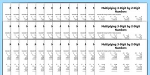 Multiplication 3-Digit x 2-Digit Missing Numbers Differentiated Worksheet Pack