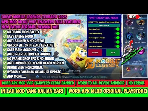 CHEAT MLBB TERBARU 2025 | MOD MENU APK UNLOCK ALL SKIN ML | VVIP ENJOYER MOBILE LEGENDS