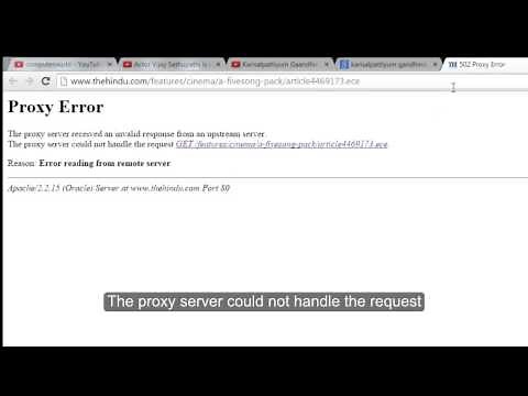502 Proxy Error The proxy server received an invalid response from an upstream server