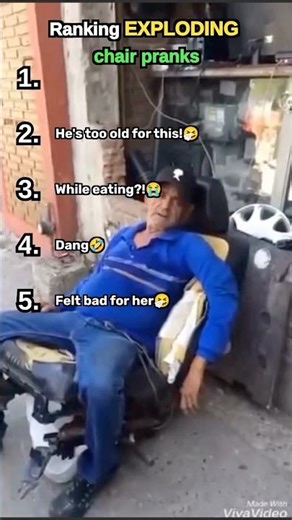 Ranking exploding chair prank!#funny #viral #ranking #prank