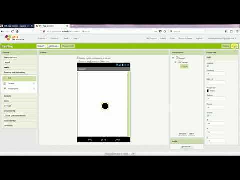 MIT Appinventor Tutorial: Ball Fling Game - Bouncing Ball (1/4)