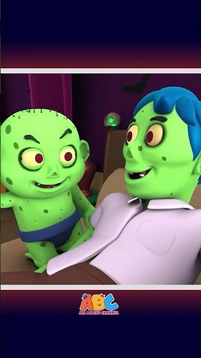 Spooky Zombie Family Sleeping In The Bed #shorts #halloween #albabieschannel #hooplakidz