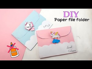 diy paper file folder without glue | how to make unicorn paper file folder
