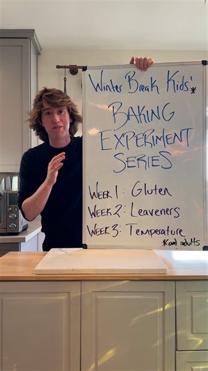 Sur La Table on Instagram: "Baking isn’t just about following a recipe—it’s about discovering why things work. This winter break, we’re teaming up with teacher and experiment-loving baker @benjaminthebaker to turn baking into hands-on discovery for kids. Each week, Benjamin will guide young bakers through a simple, kid-friendly experiment that mixes real baking skills with a little kitchen science. Week 1 kicks off with gluten—the stretchy strength behind dough. Watch the video, download the wor