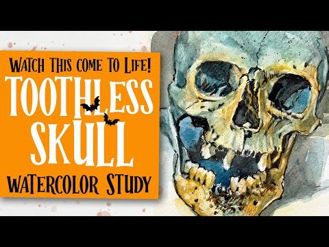 Watch This Toothless Skull Come to Life in Watercolor!