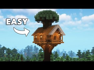 Minecraft: How To Build a Survival Spruce Treehouse | Tutorial