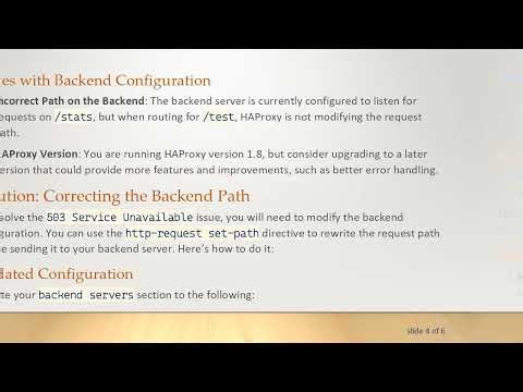 Resolving 503 Service Unavailable Errors in HAProxy
