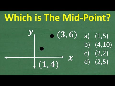 Given (1, 4) and (3, 6) what is the mid-point? Basic Algebra! MIDPOINT FORMULA