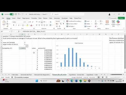 Use Excel to understand the Poisson distribution