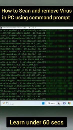 How to Scan & Remove Viruses from PC using command prompt #shorts #cmd #tutorial #coding