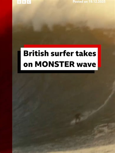 Laura took on the wave at the Nazare Big Wave Challenge in Portugal on Saturday. It's currently being assessed by the Big Wave Challenge group, which works alongside Guinness World Records. #Surfer #Surfing #Portugal #BBCNews