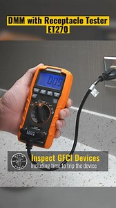 Our Digital Multi-Tester in a multi-tasker! The auto-ranging digital multi-tester (ET270) measures AC/DC voltage, resistance, continuity, and even performs a battery test. It also tests wiring conditions in standard 120VAC and GFCI electrical receptacles and inspects North American GFCI devices. We promise, once you try it you won’t go back. 👉 https://www.kleintools.com/catalog/electrical-testers/digital-multi-tester-dmm-receptacle-tester | Klein Tools