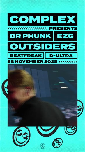 Complex presents Outsiders, Dr Phunk, EZG and more! Hard-hitting sounds, classic energy and zero filter. On 28 November, Complex transforms for a night that blends the past and present in full force. Tickets are selling fast! Lock in yours now before it’s too late. 📍 Complex Maastricht | Complex Maastricht