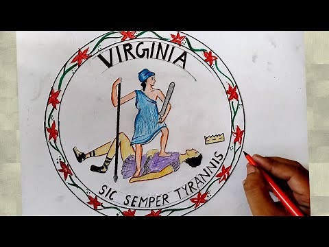 how to draw flag of virginia I virginia flag drawing I united states of america