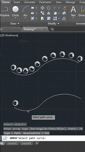 How to use Path Array in AutoCAD