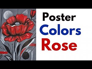 Red Rose Poster Color Painting – How to Add Depth with Black Shades